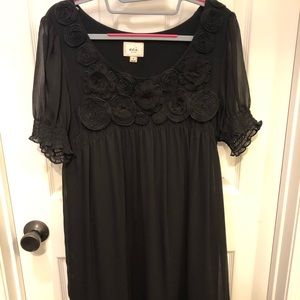 Vintage ECI New York black slip dress with flowers